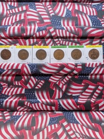 1940 x2 K. George V, Great Britain One Penny & 1962, 1963, 1967 x2, Queen Elizabeth Great Britain