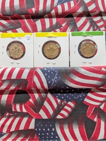 1942 x2, 1945 Great Britain Three pence Coins (Brass)