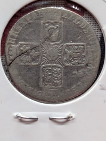 1757 Great Britain Sixpence, 92.5% Silver