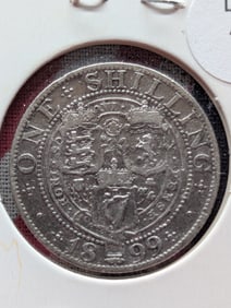 1899 Great Britain One Shilling, 92.5% Silver