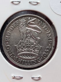 1932 Great Britain One Shilling, 50% Silver