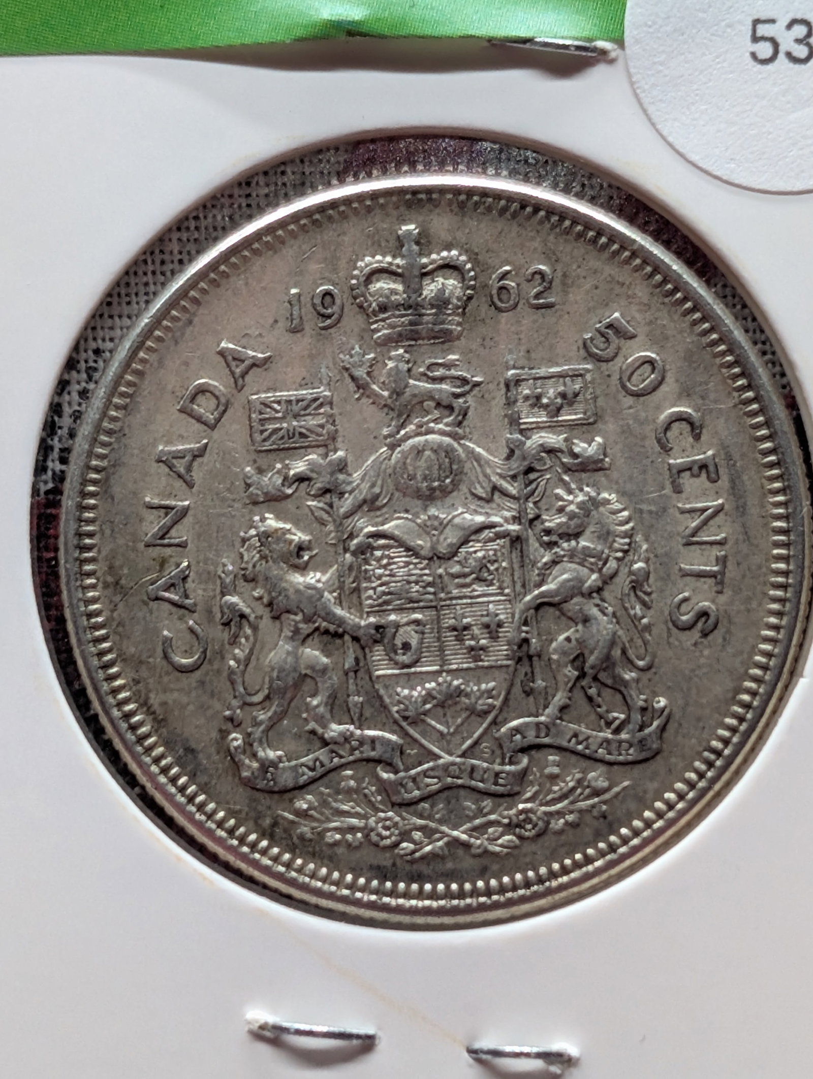 1962 Canadian 50 Cents, 80% Silver: 1962 Canadian 50 Cents, 80% Silver