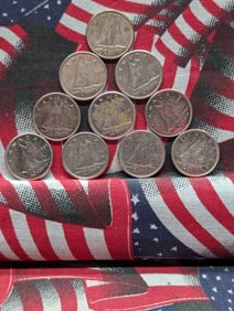 1-Bag Canadian 10 Cents (10), Assorted Dates, all 80% Silver