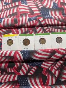 Four Caribbean Island Coins-1916, (2) 1943 One Centavo, 1943 5 Centavos