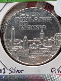 1971 Finland 10 Markkaa, 50% Silver
