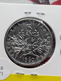 1960 5 Francs, 83.5% Silver