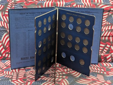 Incomplete Buffalo Nickel Set in Whitman Slide Album (56 Coins Total)