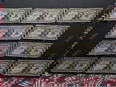 Ten 1957B $1 Silver Certificates