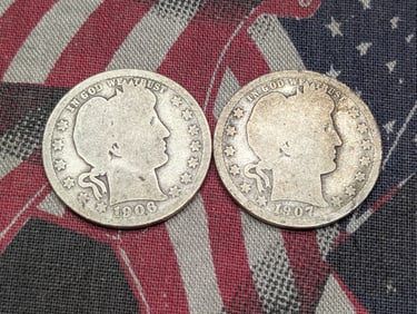 1906 & 1907 Barber Quarters