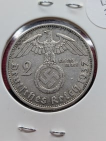 1937A 2 Reichsmark 62.5% Silver