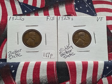 1923-S & 1924-S Better Date Lincoln Wheat Cents