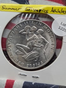 1972G German 10 Mark, Summer Olympics Athletes 62.5% Silver