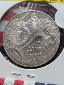 1972J German 10 Mark, Summer Olympics Stadium 62.5% Silver