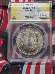 1884-O/O Morgan Dollar Vam 14 ANACS MS 63