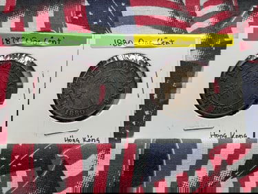 1879 & 1880 One Cent Asian Coins