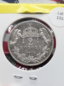 1912 Hungary 2 Korona 83.5% Silver