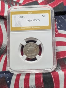 1883 Shield Nickel PGA MS65