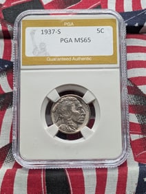 1937-S Buffalo Nickel PGA MS65