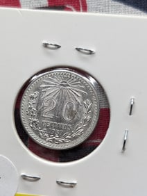 1937 Mexican 20 Centavos, 72% Silver