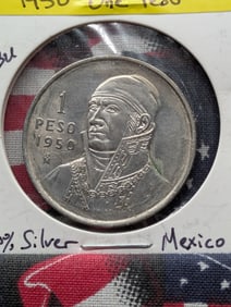 1950 Mexican One Peso 30% Silver