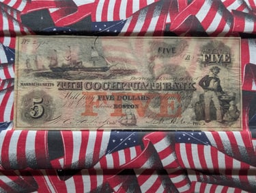 1850s Cochituate Bank, Boston, Massachusetts $5