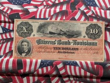 1850s Citizens Bank $10 New Orleans, Louisiana. Not Issued Remainder.