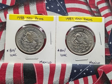 1987 & 1988 Mexican 500 Pesos
