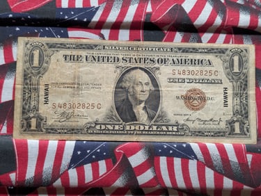 1935 A $1 Silver Certificate w/Brown Seal. Emergency Currency Issued for Hawaii.