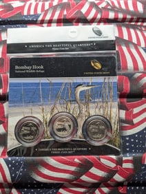 2015 P, D, & S Bombay Hook National Wildlife Refuge U.S. Mint America The Beautiful Quarters Three