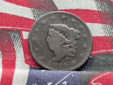 1817 US Large Cent w/13 Stars - X Stamped on Reverse