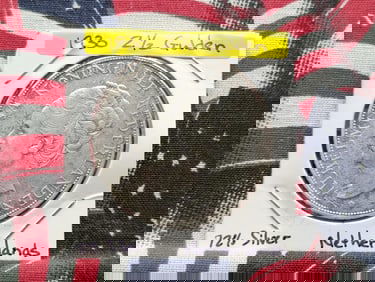 1930 Netherlands 2 1/2 Gulden, 72% Silver