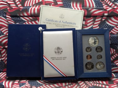 1993-S U.S. Prestige Set In OGP With COA, 90% Silver Dollar, Clad Half Dollar