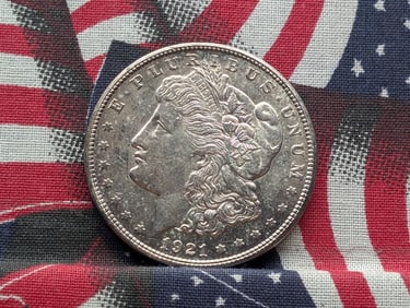 1921-S Morgan Dollar. Choice BU. Slight Blue/Green Toning on Reverse