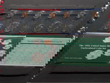 1993 P&D U.S. Mint Uncirculated Coin Set In OGP