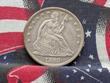 1869-S Seated Liberty Half Dollar. XF to AU detail. Sharp Strike.