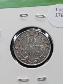 1917-C Newfoundland 10 Cents 92.5% Silver