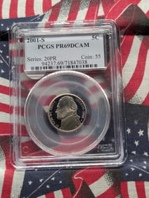 2001-S Jefferson Nickel, PCGS PR69DCAM