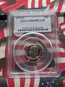 1976-S Roosevelt Dime, PCGS PR69DCAM