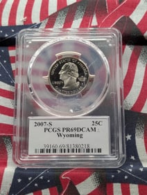 2007-S Wyoming Washington Quarter, PCGS PR69DCAM