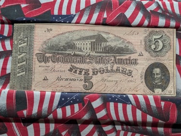 1864 $5 Confederate States of America Note