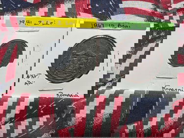 2 Romania Coins 1867 10 Bani & 1941 2 Lei