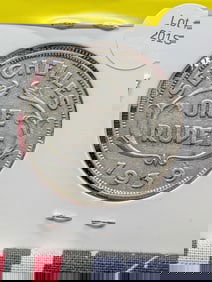 1939 Seychelles One Rupee, 50% Silver