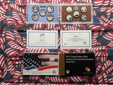 2010-S & 2012-S America the Beautiful Quarters Proof Sets. GEM in OGP w/COA's