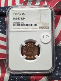 1987-D Lincoln Memorial Cent, NGC MS 67 RD