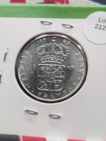1963 Sweden One Krona 40% Silver