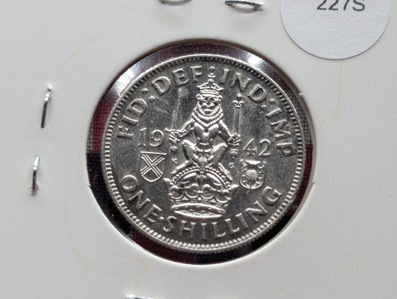 1942 Great Britain One Shilling, 50% Silver (1 of 3)