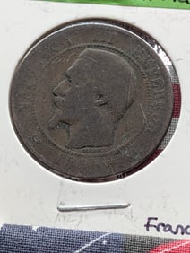 1855 France 10 Centimes, Napolean III Empereur