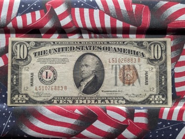 1934-A U.S. $10 Hawaii Federal Reserve Note, Brown Seal