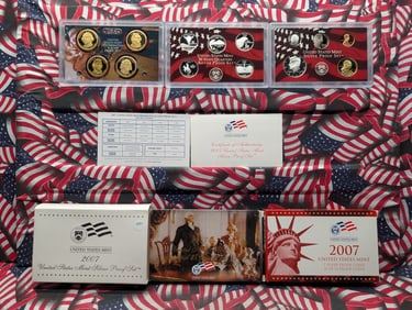 2007-S U.S. Mint Silver Proof Set With Presidential Dollars In OGP With COA, Includes Presidential