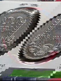 1934 Bulgaria 100 Leva, 50% Silver